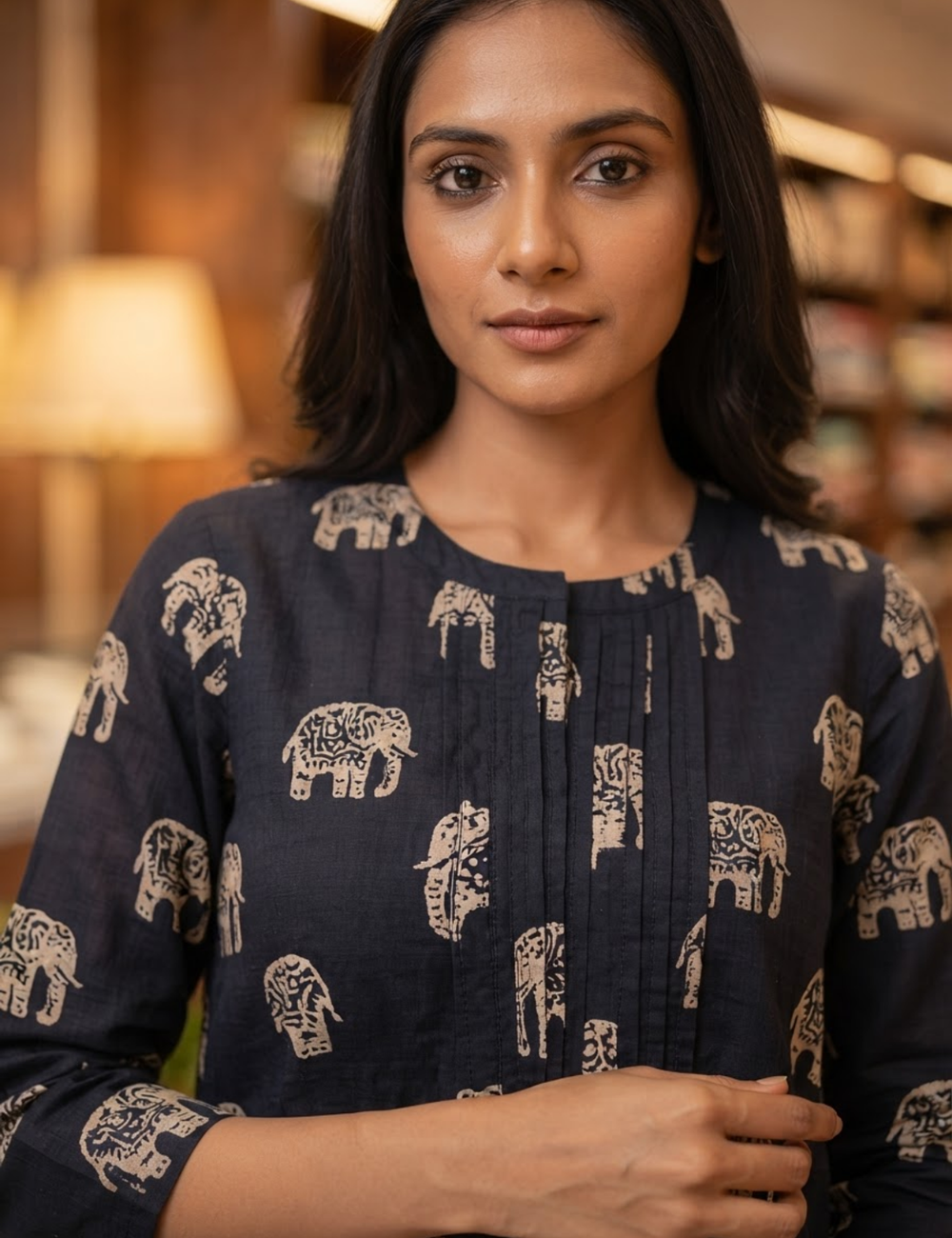 Black Elephant Print Co-ord Set