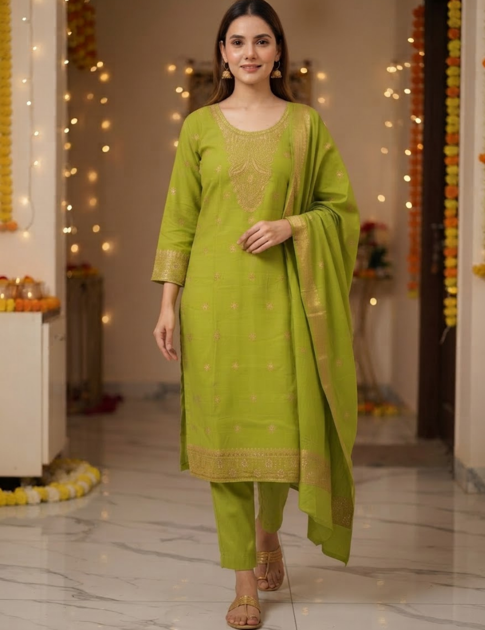 Women’s Pastel Purple Embroidered Pleated Kurti