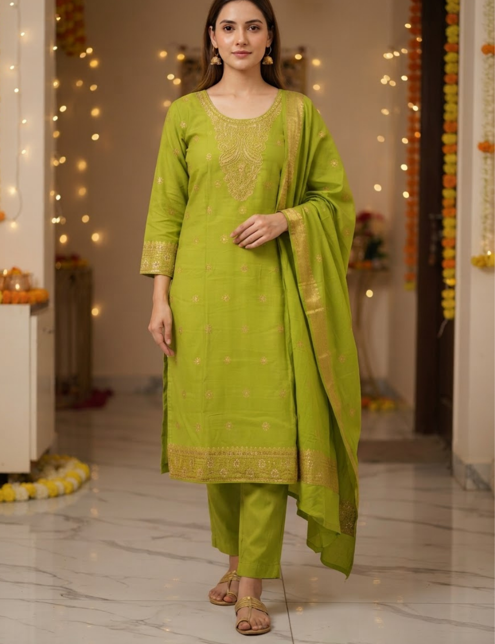 Women’s Pastel Purple Embroidered Pleated Kurti